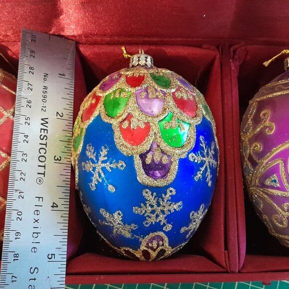 Fabergé Glass Egg Ornaments-Large - Picture 2 of 5